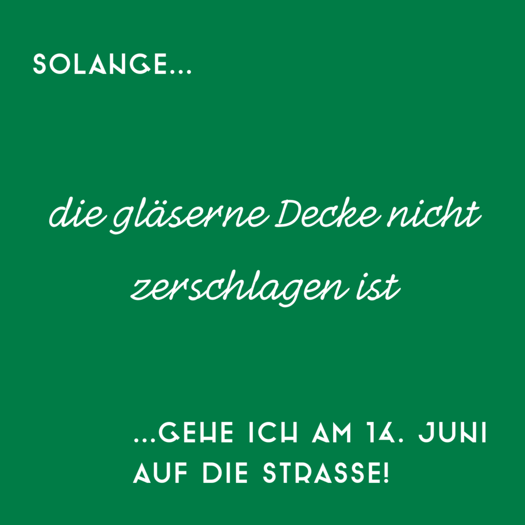 die gläserne Decke nicht zerschlagen ist